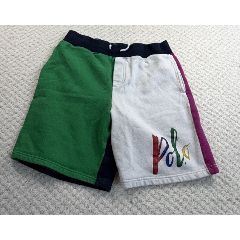 Boy's Polo Ralph Lauren Color Block Fleece Shorts Size L 14/16 Multi Color